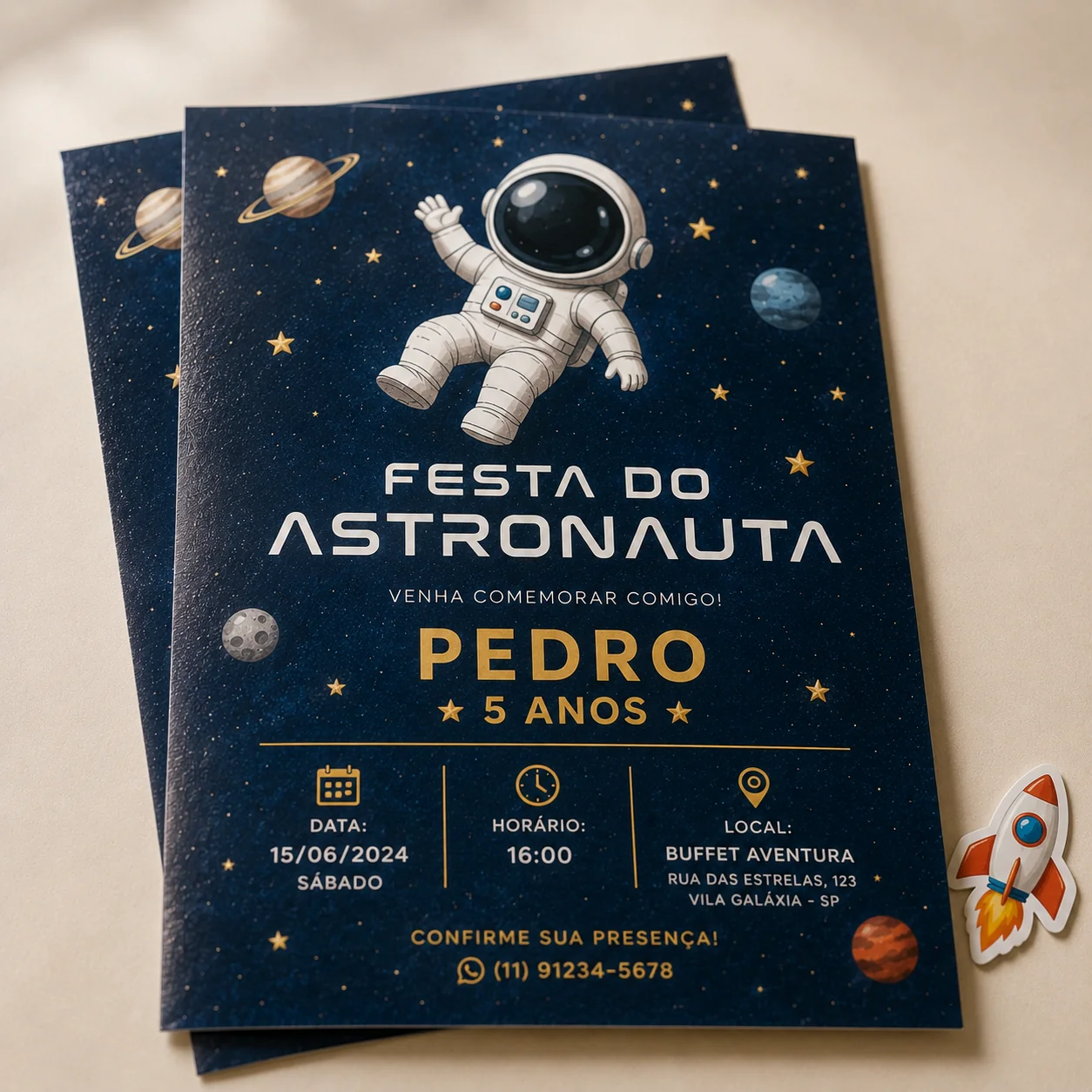 Convite tema Astronauta